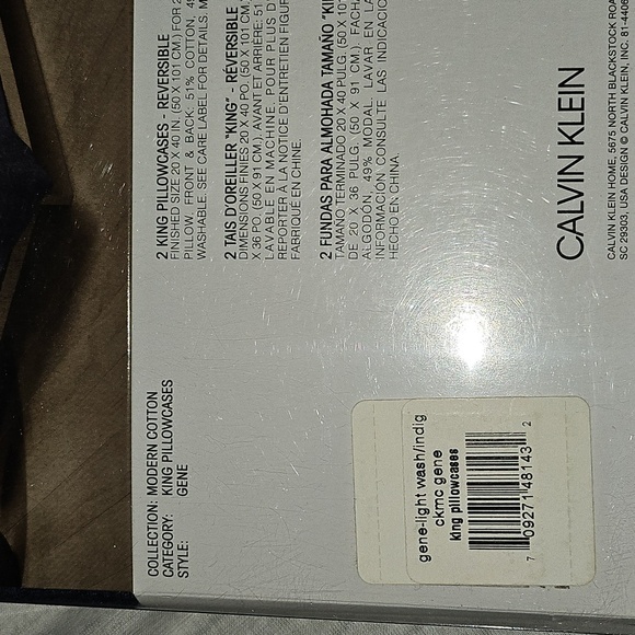 Calvin Klein King Pillowcases Heathered Blue - Picture 6 of 7